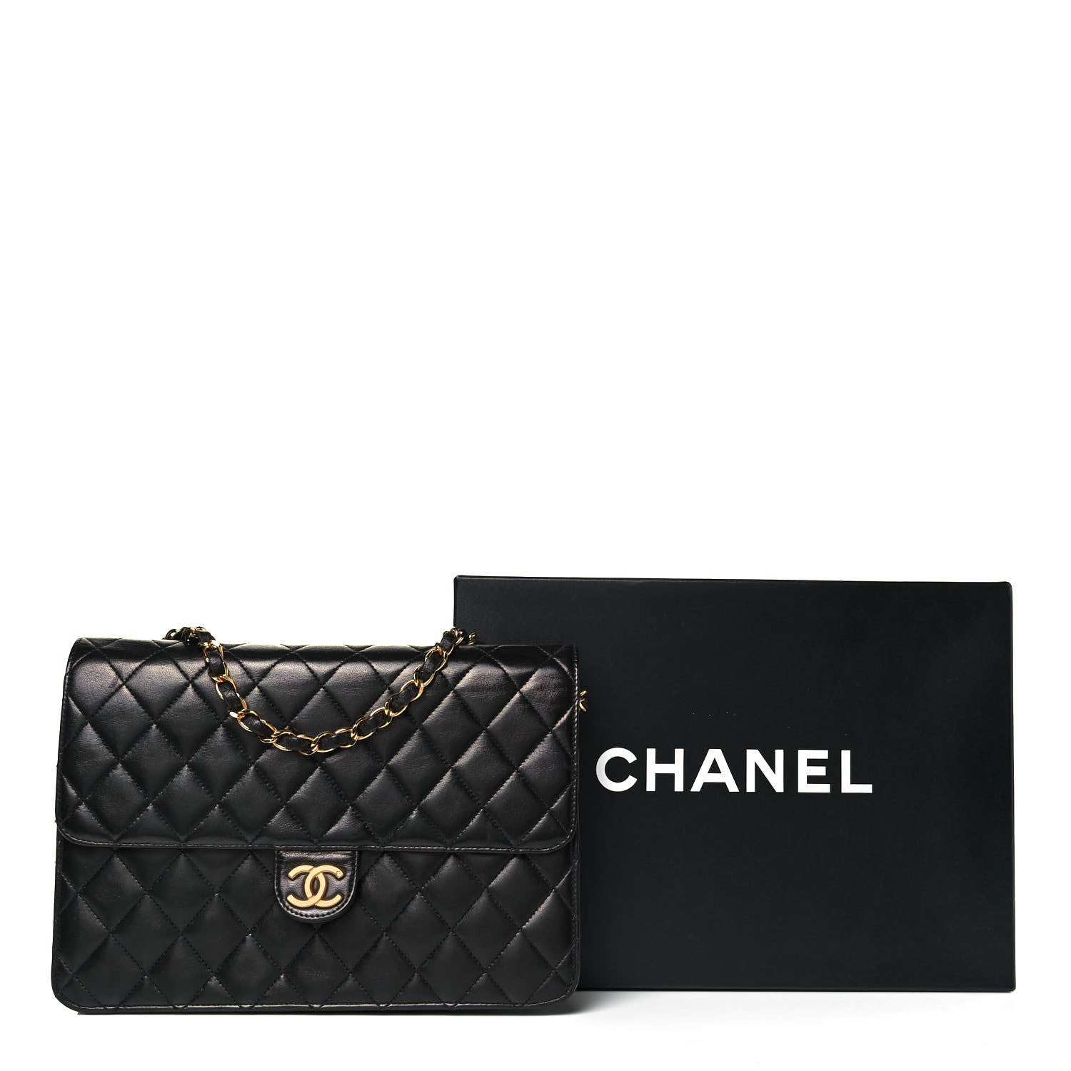 Chanel Lambskin Quilted Medium Single Flap Black 11 of 11