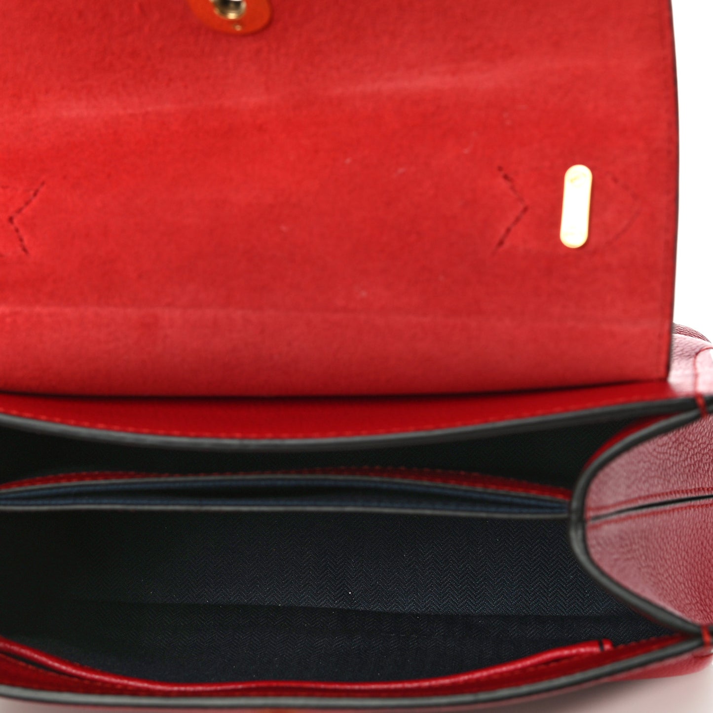 Small Classic Grain Calfskin Mini Seaton Scarlet