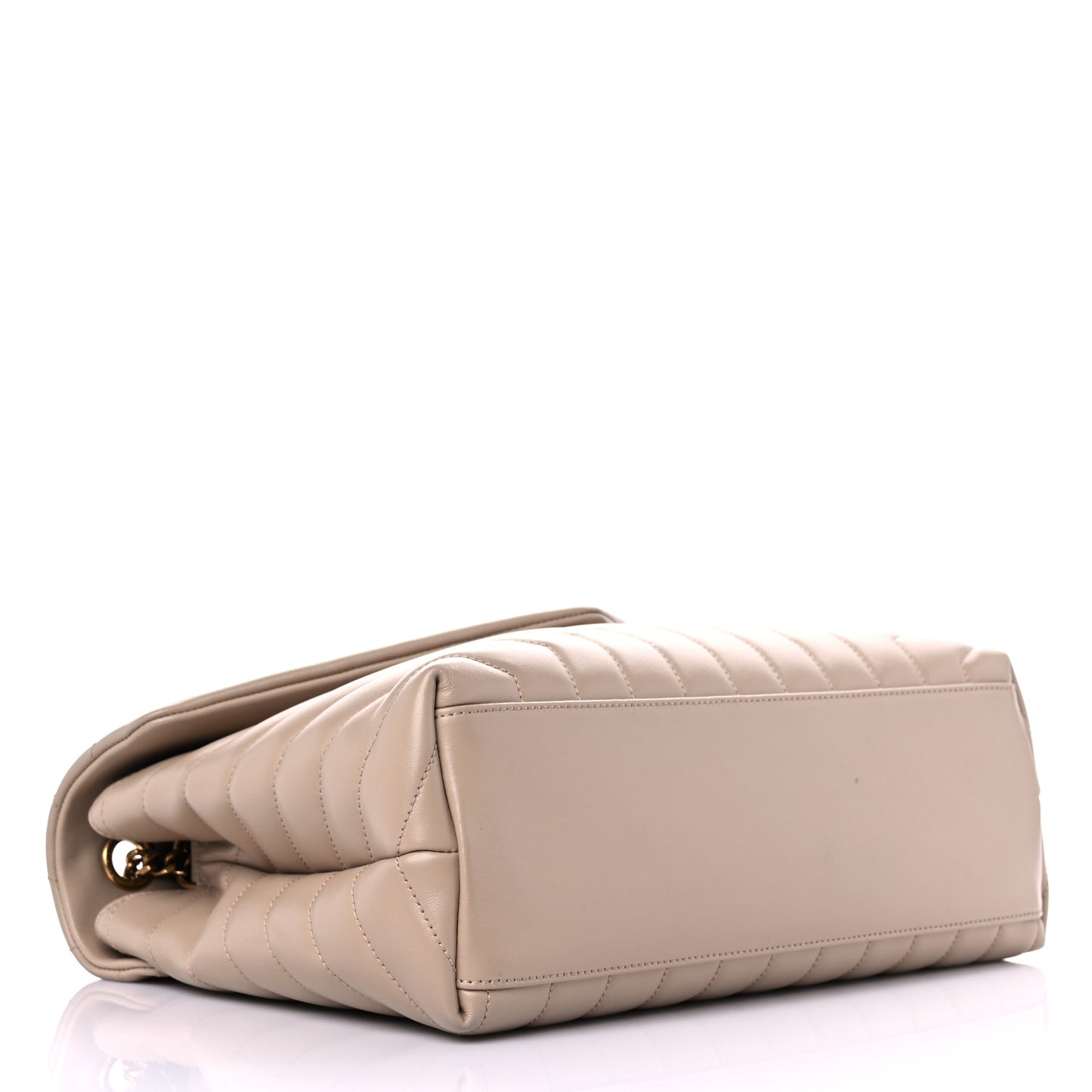 Calfskin Y Quilted Monogram Medium Loulou Chain Satchel Dark Beige