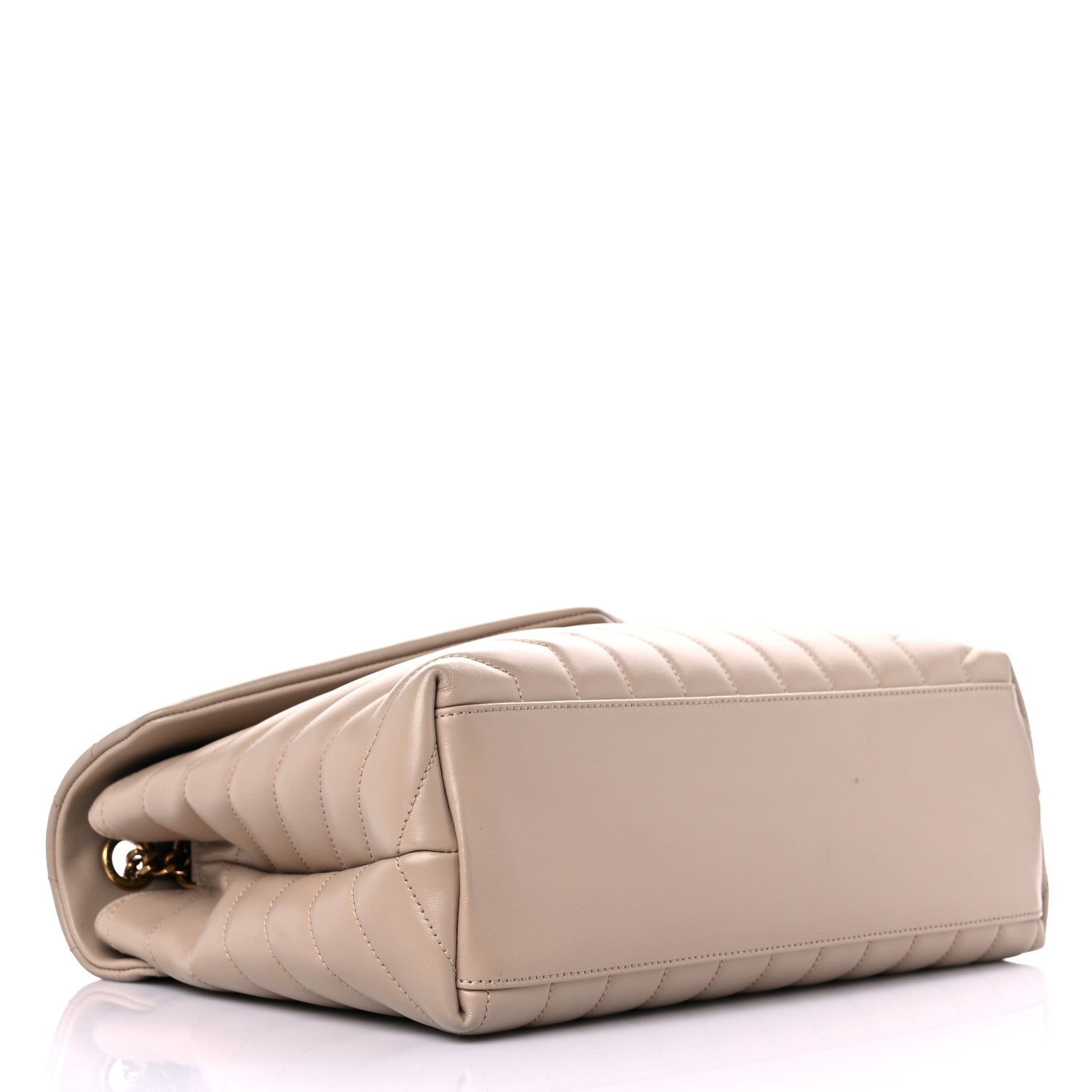 Saint Laurent Calfskin Y Quilted Monogram Medium Loulou Chain Satchel Dark Beige 4 of 19