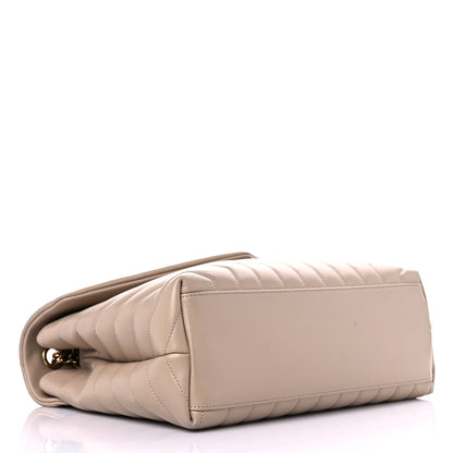 Saint Laurent Calfskin Y Quilted Monogram Medium Loulou Chain Satchel Dark Beige 4 of 19