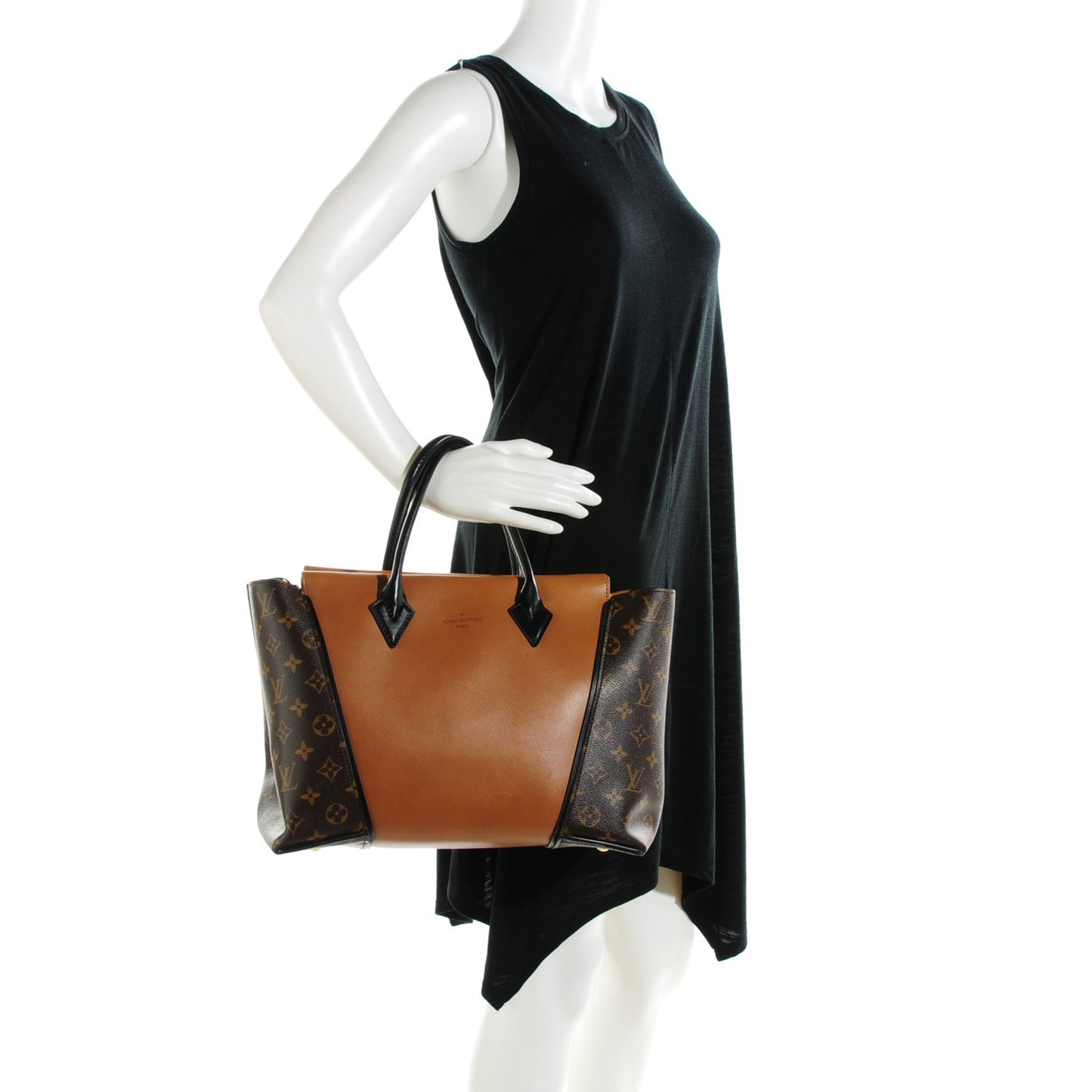 Monogram Cuir Orfevre Tote W PM Noisette