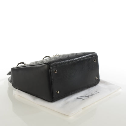 Christian Dior Calfskin Cannage Stitched Medium Lady Dior Black 4 of 7