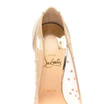 Christian Louboutin Rete Glitter Mini Specchio Strass Follies 100 Pumps 36 Crystal Moonlight 7 of 8