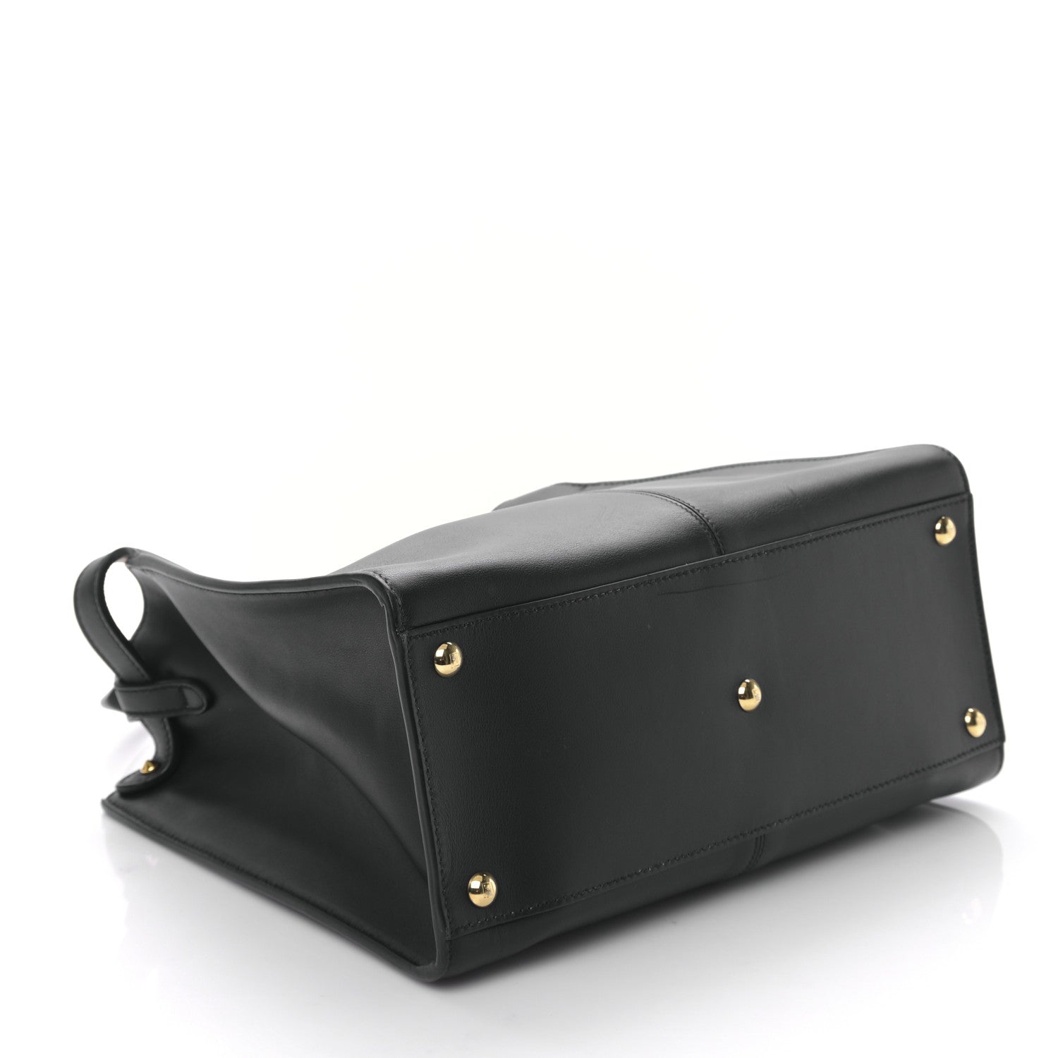 Fendi Vitello Seta Glazed Fabric FF 1974 Medium Peekaboo X-Lite Black Mogano Panna 4 of 8