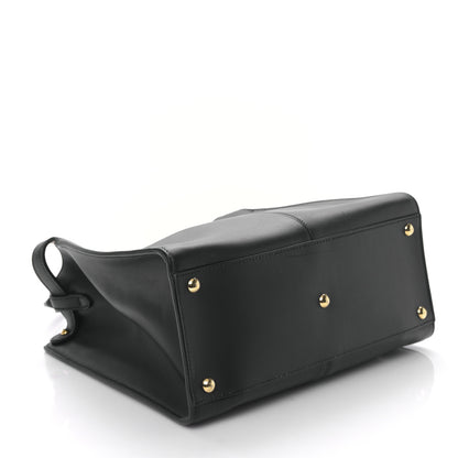 Fendi Vitello Seta Glazed Fabric FF 1974 Medium Peekaboo X-Lite Black Mogano Panna 4 of 8