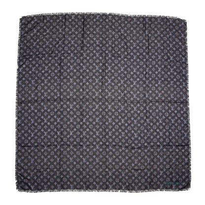 Louis Vuitton Wool Silk Monogram LV Pop Shawl Blue 1 of 5