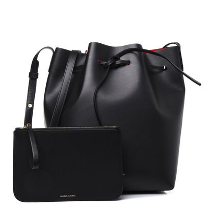 Mansur Gavriel Vegetable Tanned Calfskin Bucket Bag Black Flamma 1 of 11