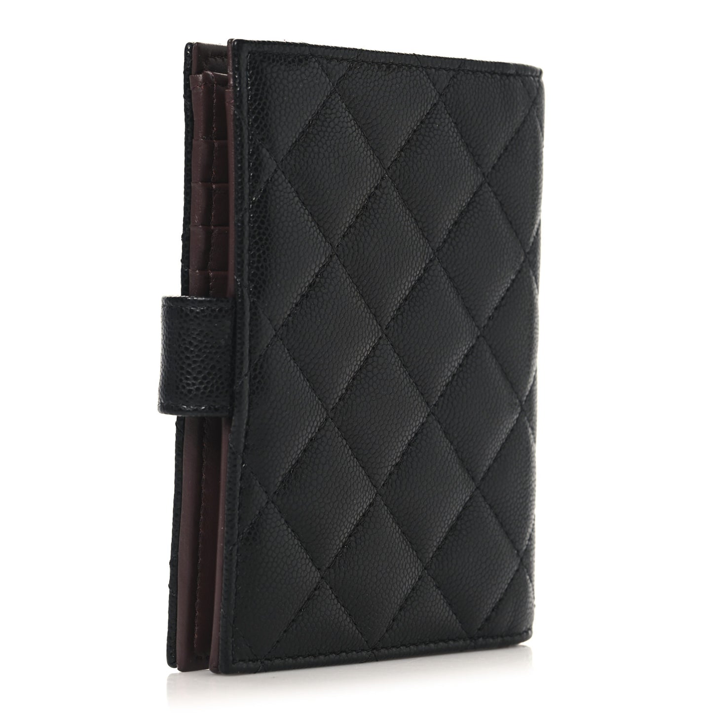 Caviar Quilted Passport Holder Black