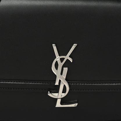 Saint Laurent Box Calfskin Monogram Medium Solferino Satchel Black 7 of 9