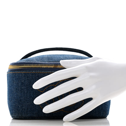 Chanel Denim Vanity Cosmetic Case Blue 2 of 10