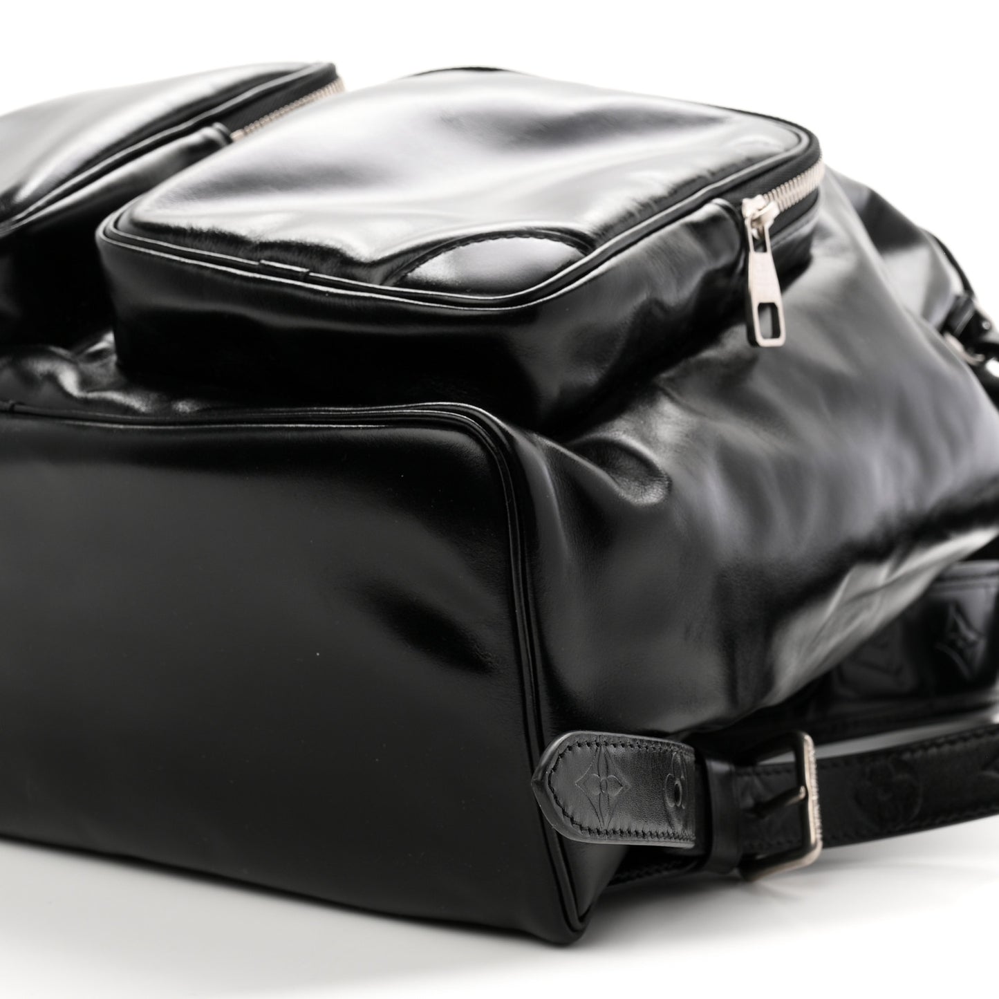 Shiny Calfskin Montsouris Cargo Backpack Black