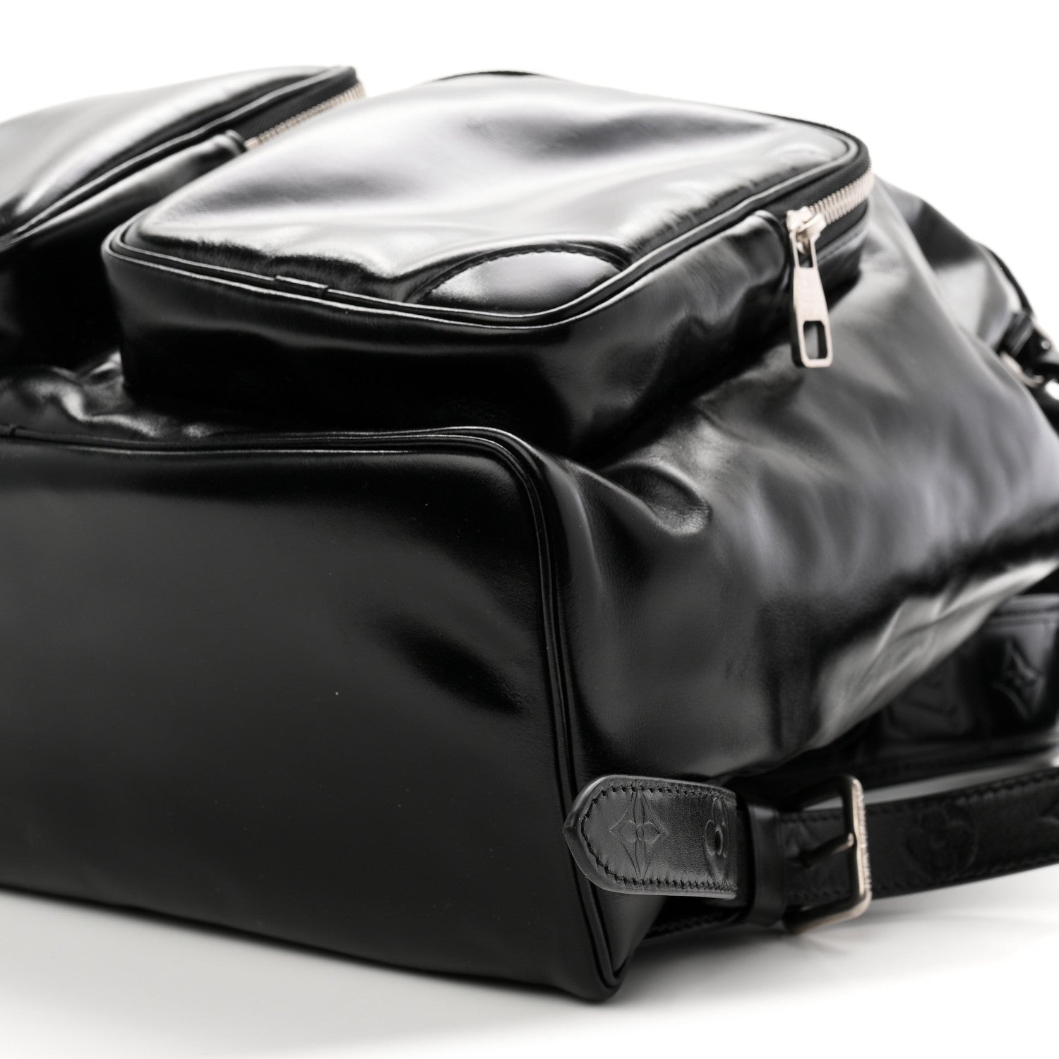 Louis Vuitton Shiny Calfskin Montsouris Cargo Backpack Black 9 of 10