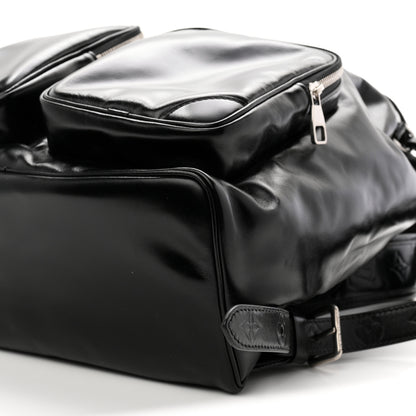 Louis Vuitton Shiny Calfskin Montsouris Cargo Backpack Black 9 of 10