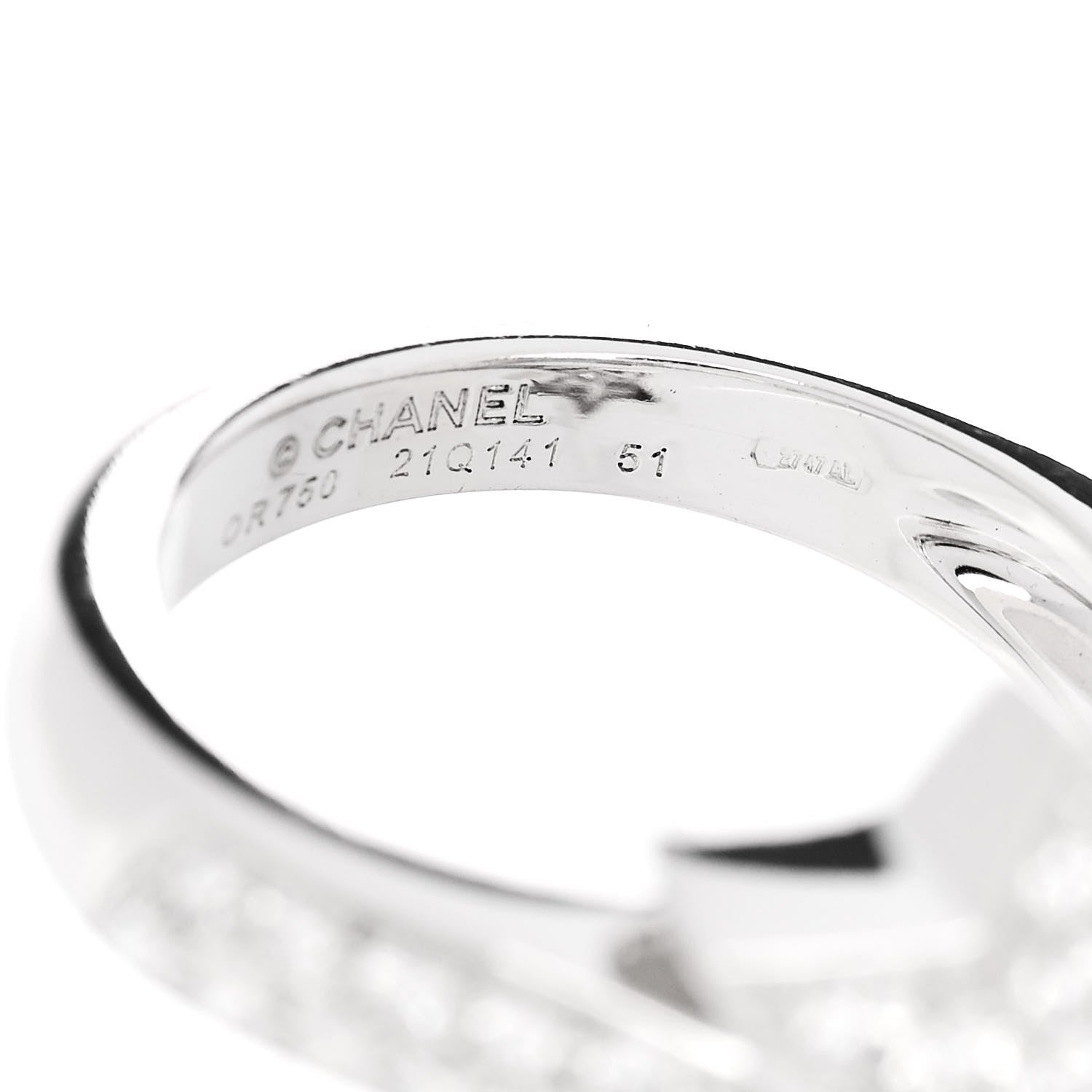 Chanel 18K White Gold Diamond Comete Geode Ring 51 5.75 5 of 5