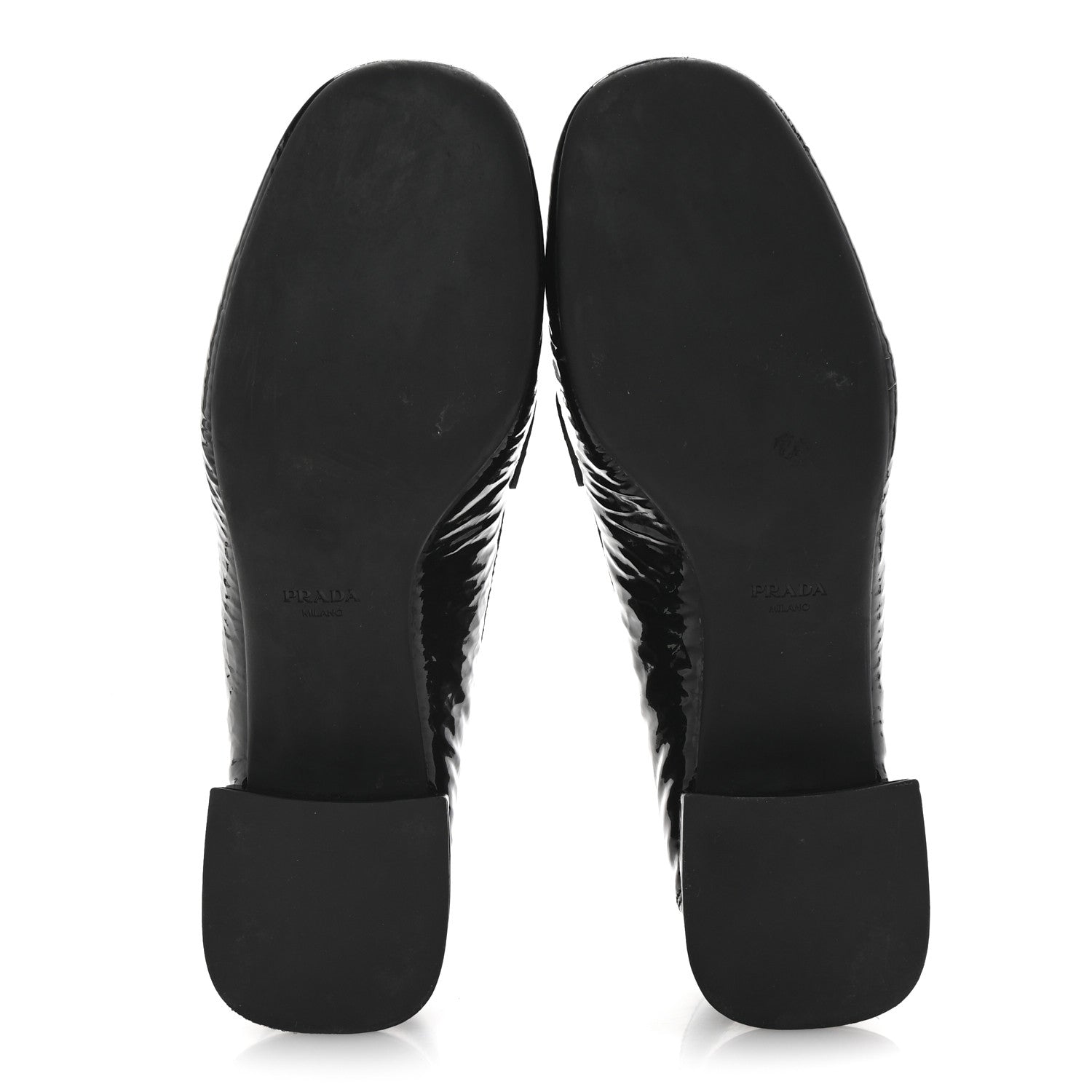 Prada Naplak Metal Triangle Logo 30mm Loafer Pumps 38 Black 6 of 9