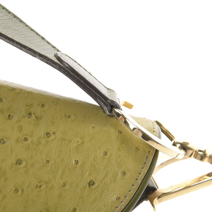 Christian Dior Ostrich Saddle Bag Green 16 of 19
