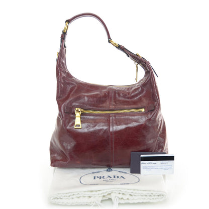 Prada Vitello Shine Hobo Amaranto 3 of 8