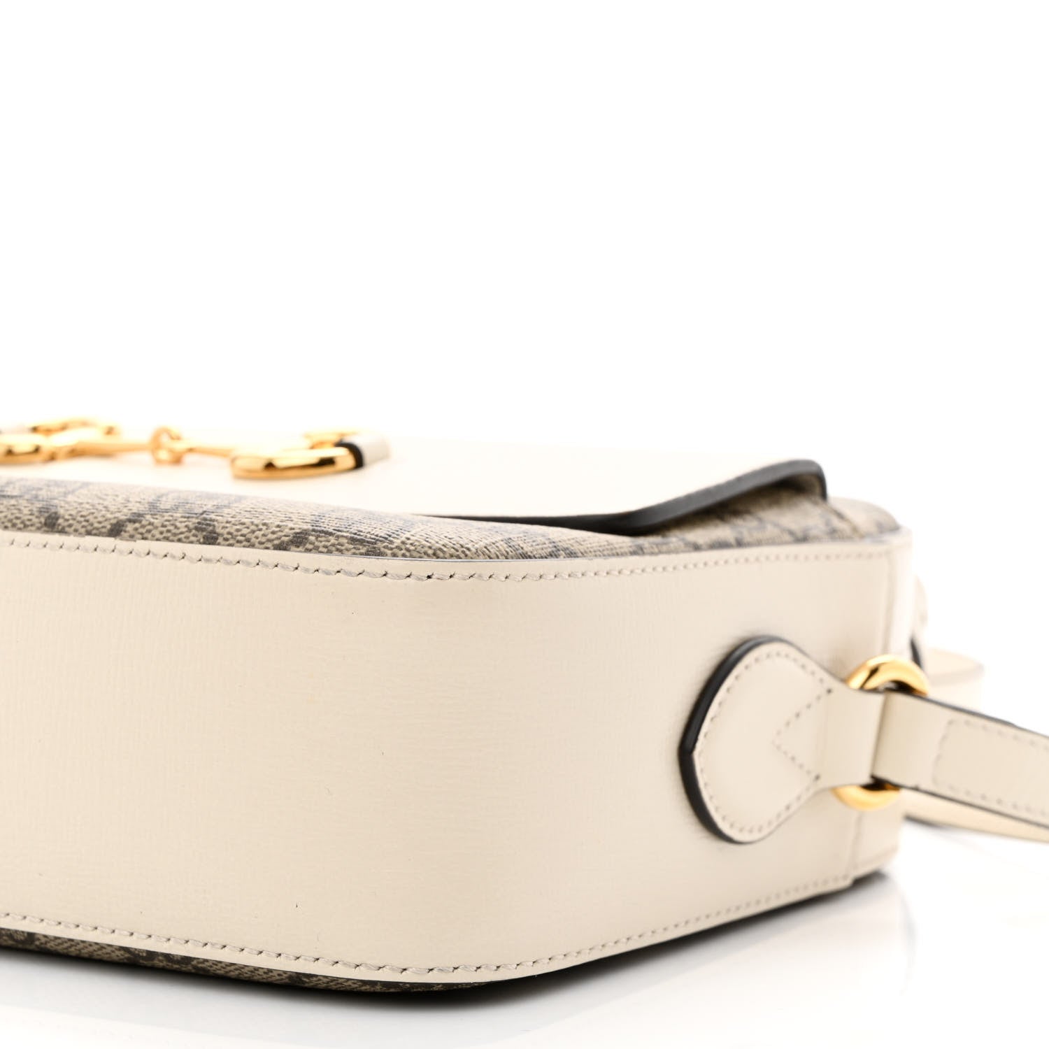 Gucci GG Supreme Monogram Small Horsebit 1955 Shoulder Bag Beige Mystic White 10 of 13