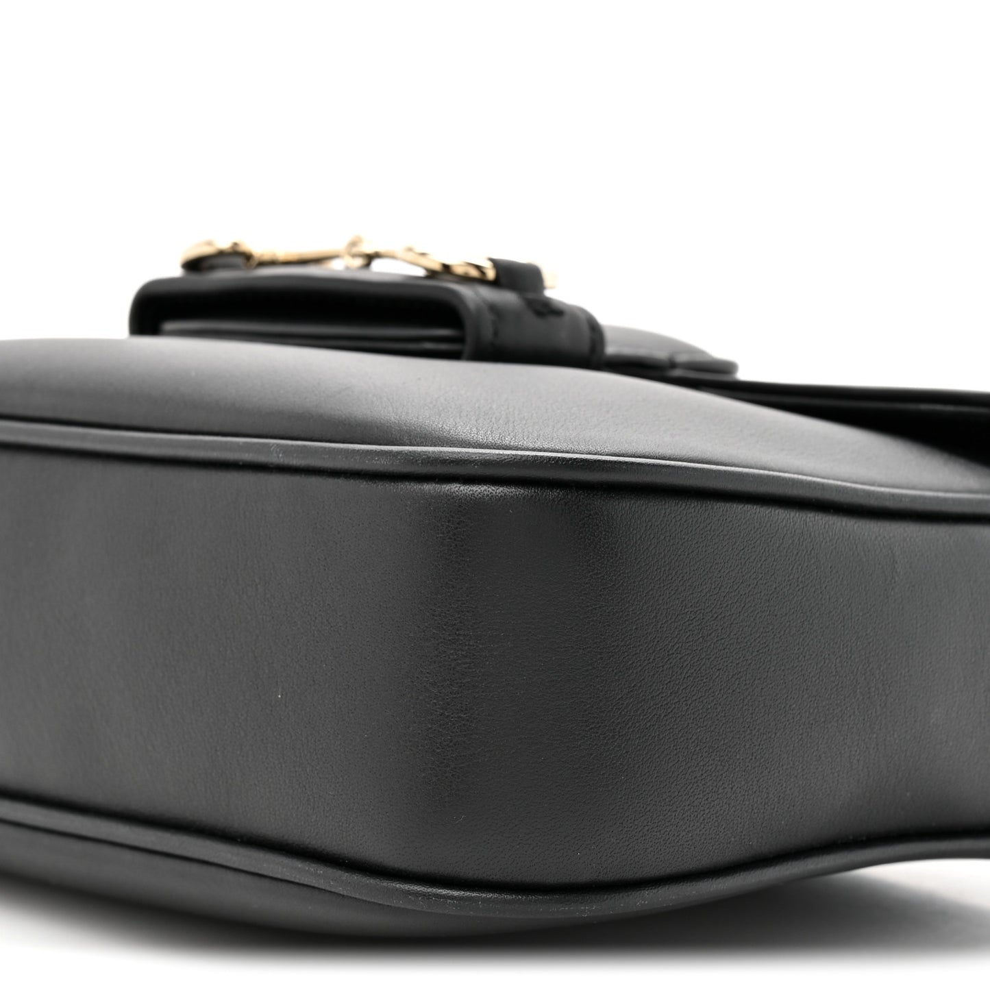 Arabella Calfskin Horsebit 1955 Soft Small Shoulder Bag Black