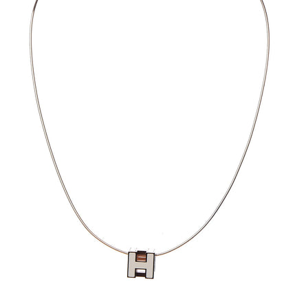 Hermes Rose Gold Lacquered Cage d'H Necklace White 4 of 7