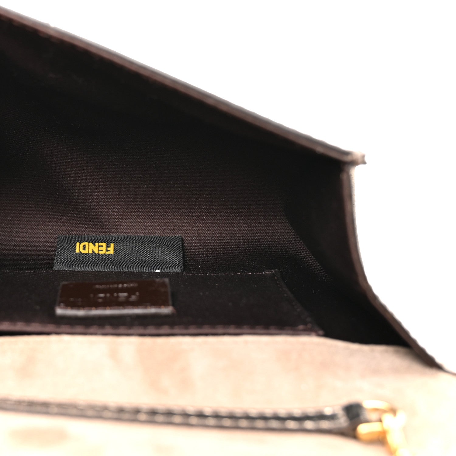 Fendi Vitello Mirror Elite Bi-Color Mini Rush Clutch Bronze Gold 5 of 11