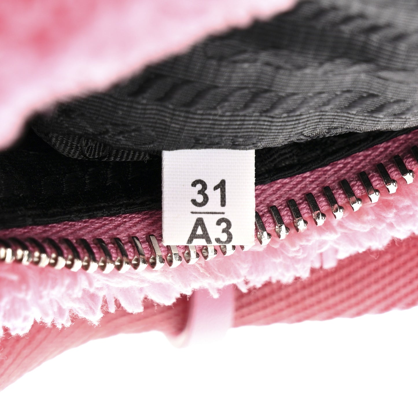 Terry Cloth Mini Re-Edition 2000 Bag Petalo Black
