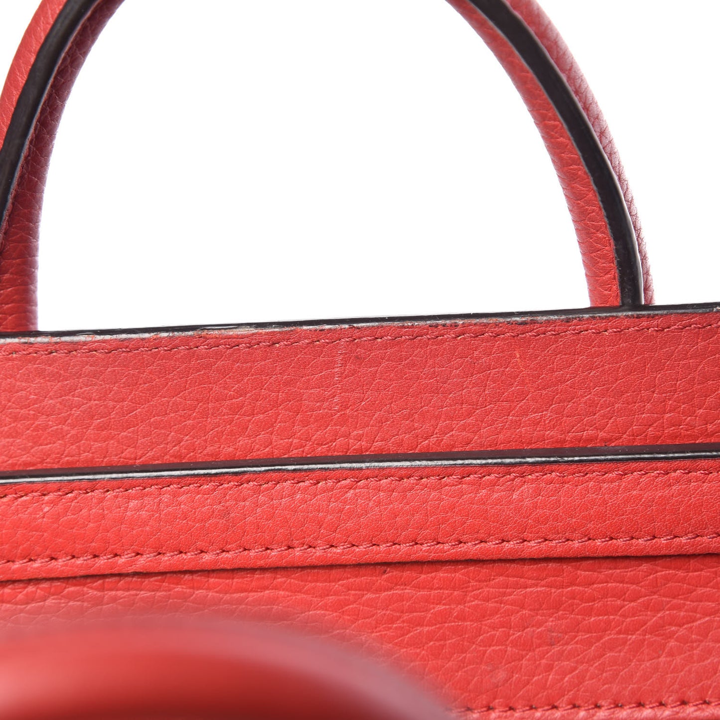 Drummed Calfskin Nano Luggage Coquelicot