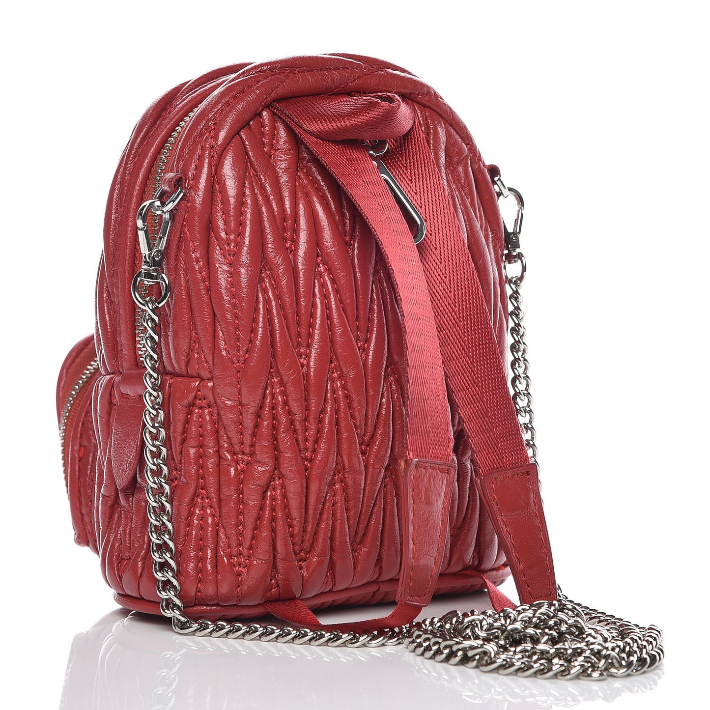 Nappa Matelasse Lux Mini Backpack Rosso