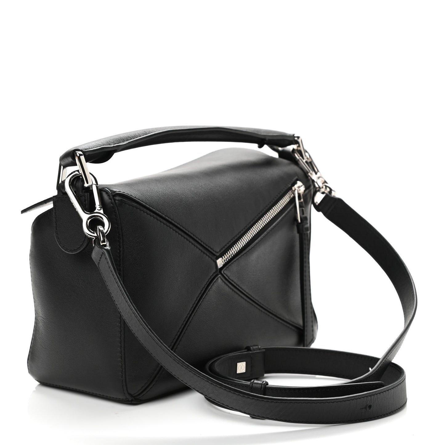 Calfskin Small Puzzle Bag Black