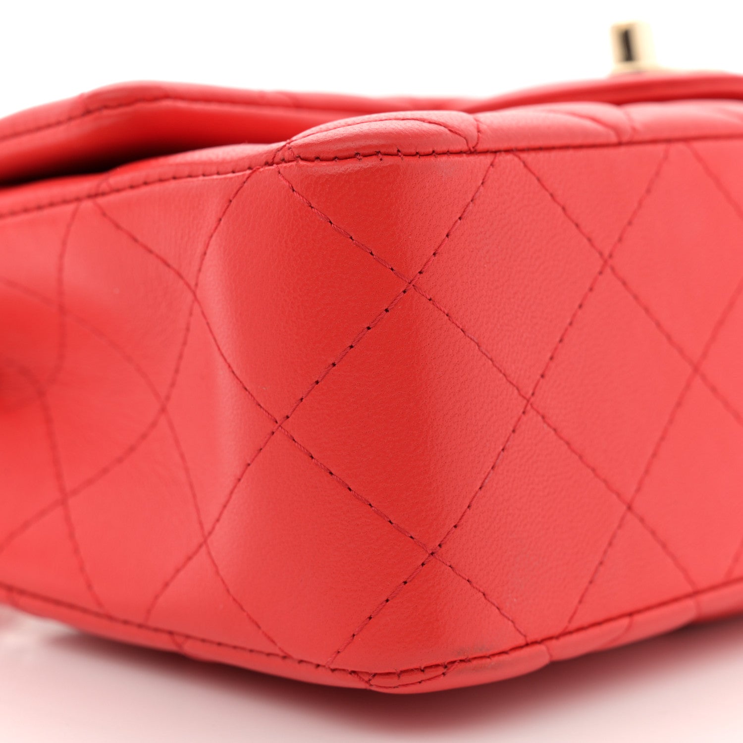Chanel Lambskin Quilted Mini Rectangular Flap Red 9 of 12