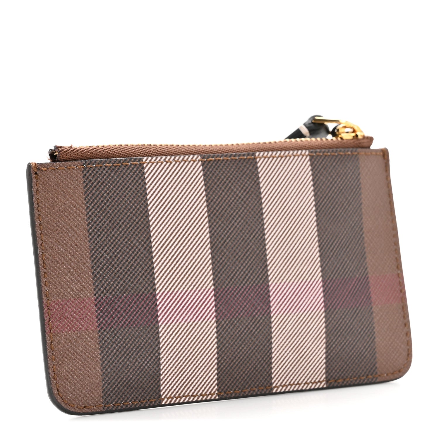 BURBERRY ブラウンレザー ケース　バーバリー　レディース　メンズ Burberry Kelbrook Exaggerated Check Canvas Card Case Birch Brown
