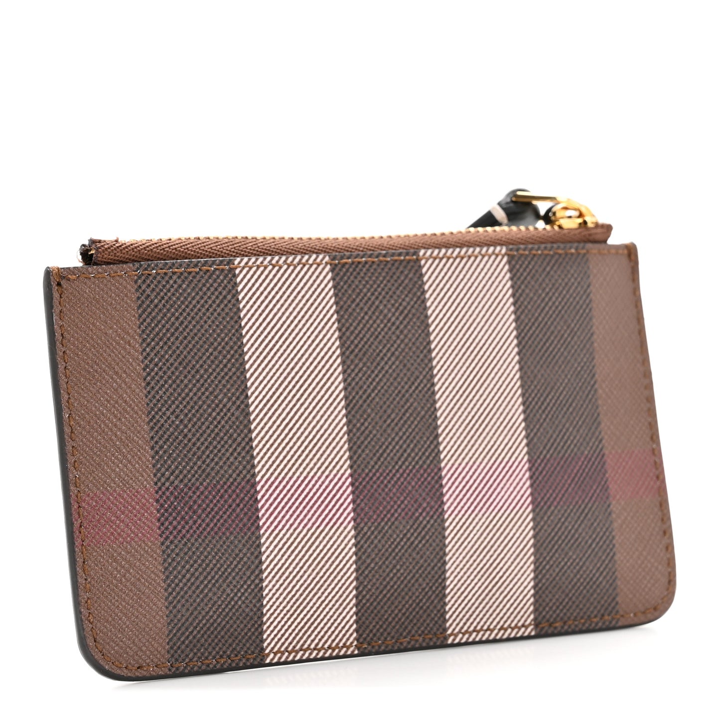 Kelbrook Exaggerated Check Canvas Card Case Birch Brown