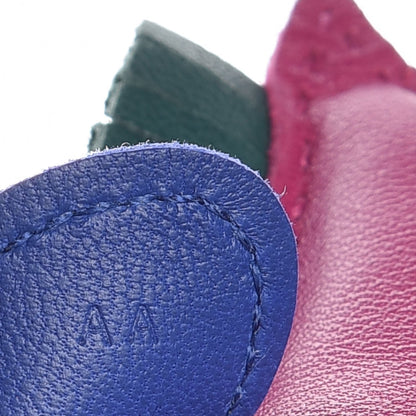 Hermes Milo Lambskin Grigri Rodeo Horse Bag Charm PM Rose Pourpre Bleu Electrique Malachite 3 of 5