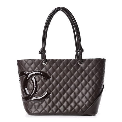 Chanel Calfskin Quilted Large Cambon Tote Brown 1 of 24