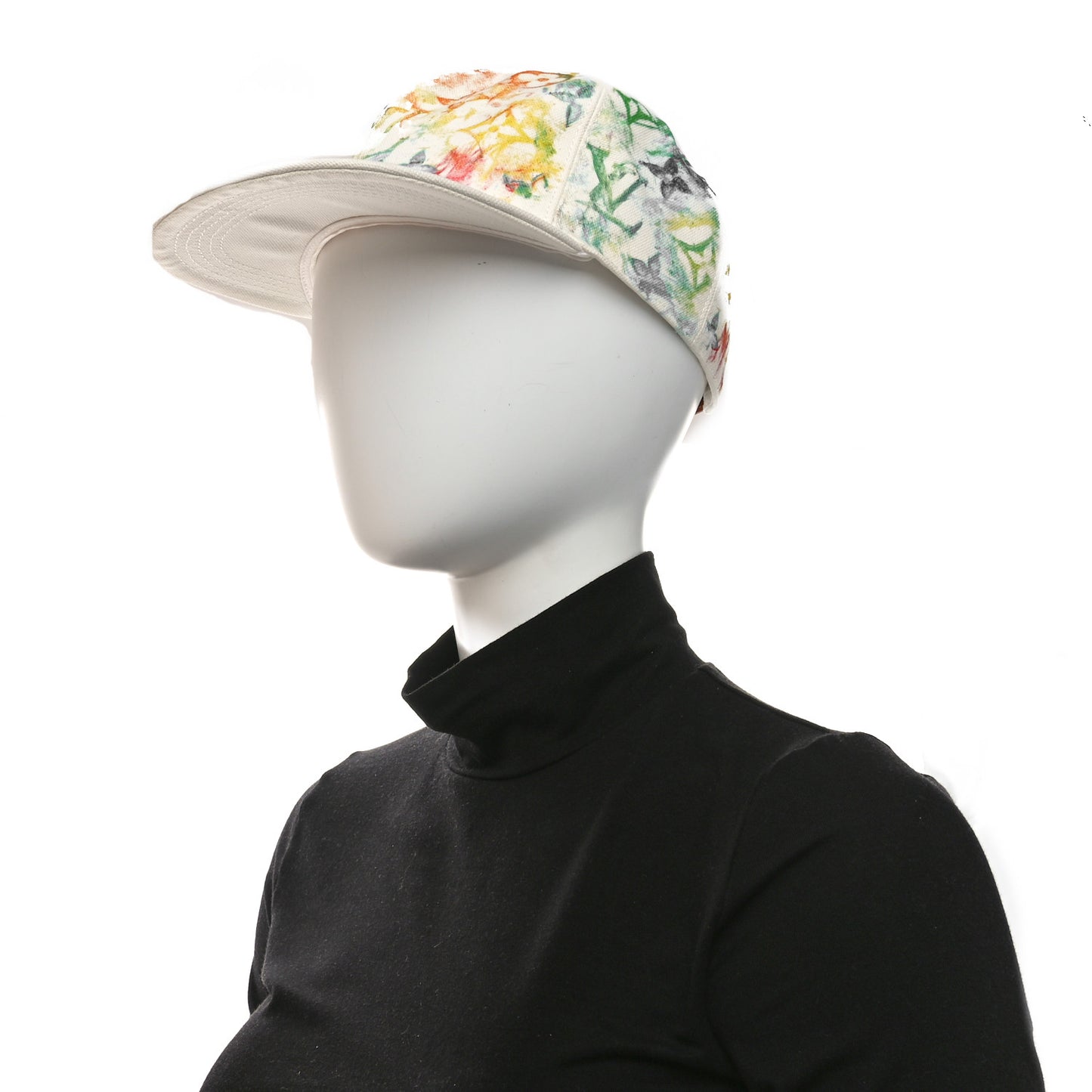 Cotton Monogram Watercolor Cap 58 White Multicolor
