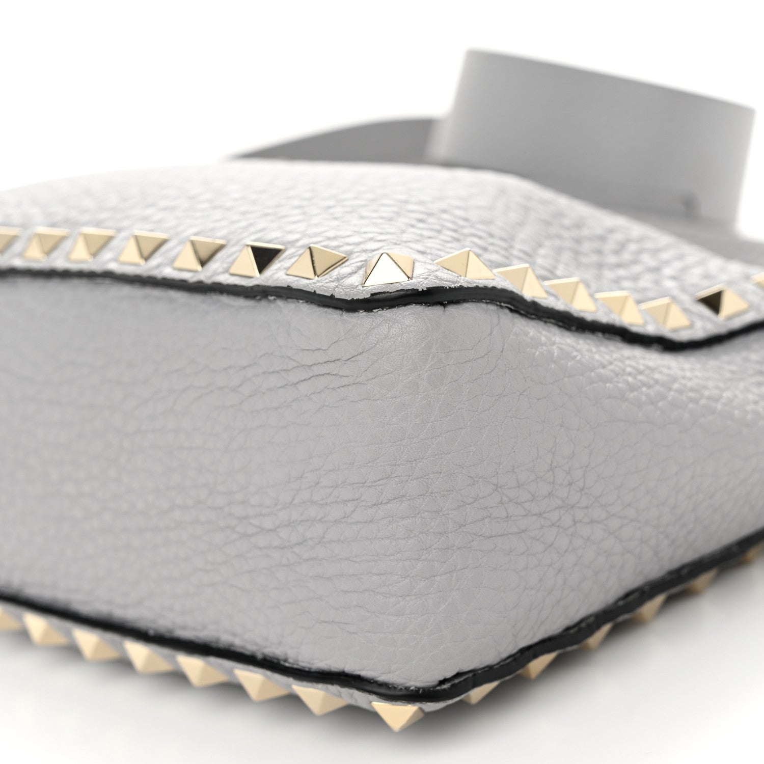 Valentino Garavani Pebbled Calfskin Mini Rockstud Flip-Lock Messenger Bag Pastel Grey 9 of 11