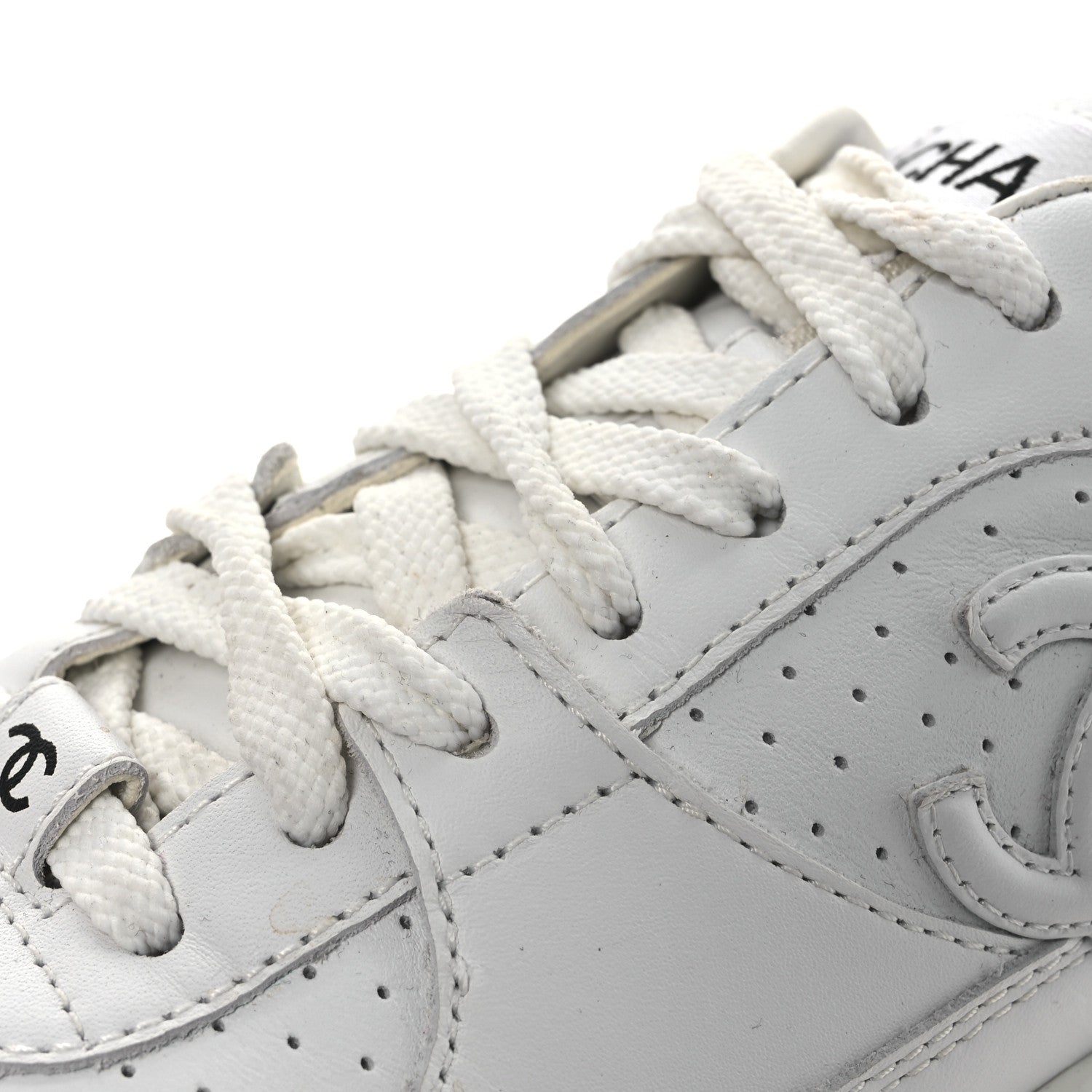 Chanel Calfskin Womens CC Sneakers 36.5 White 12 of 12