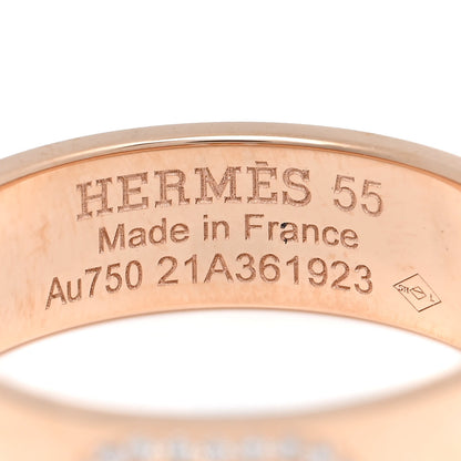 Hermes 18K Rose Gold Diamond PM H D'Ancre Ring 55 7.25 4 of 5