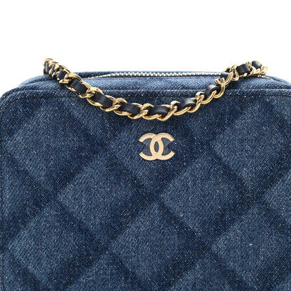 Chanel Printed Denim CC Camera Case Blue 8 of 10