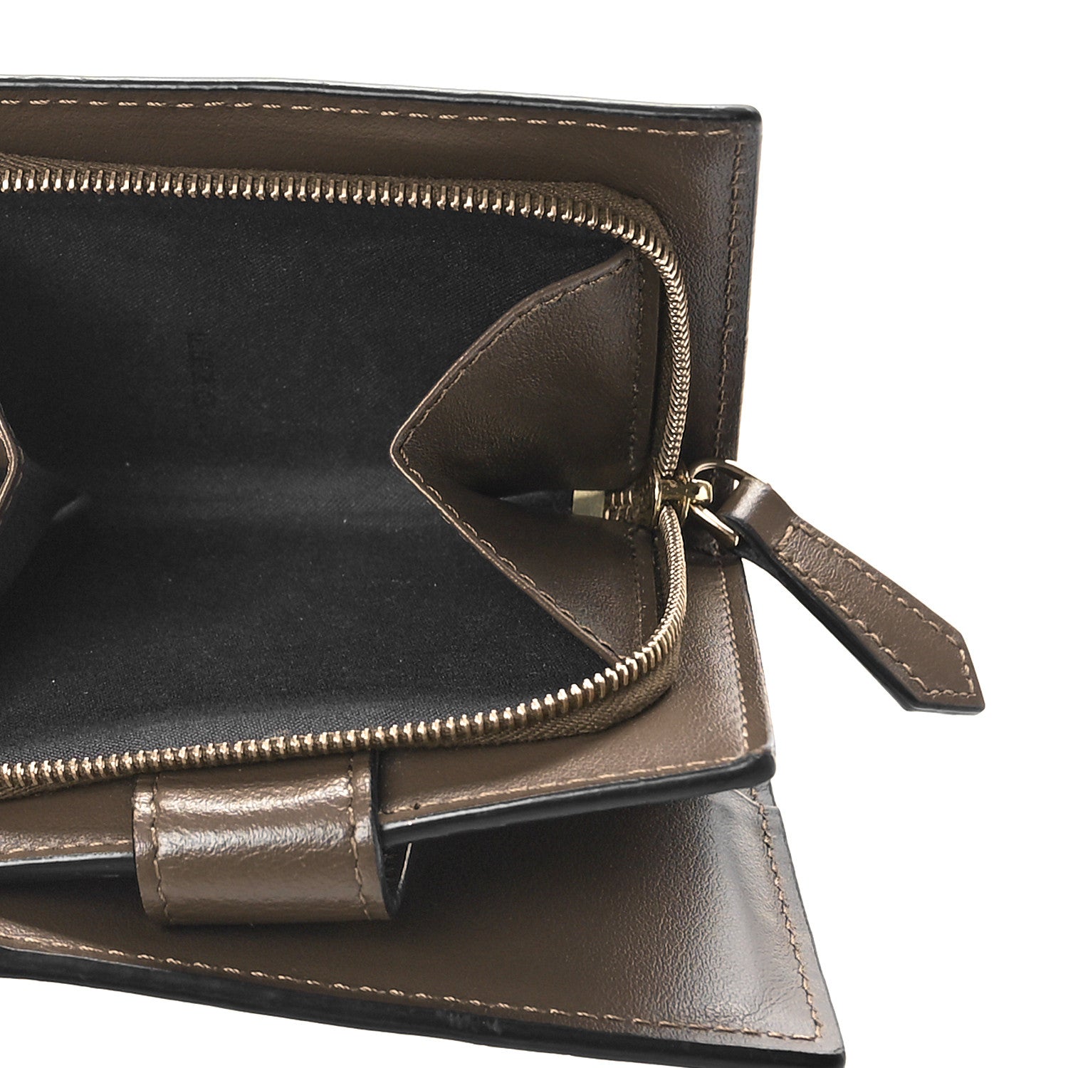 Fendi Vitello Soft F is Fendi Bi-Color FF 1974 Embossed Compact Wallet Maya Black 7 of 9