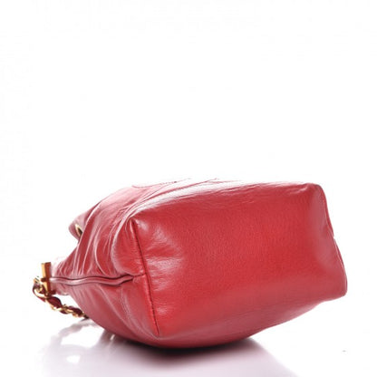 Chanel Lambskin Drawstring CC Shoulder Bag Red 4 of 8