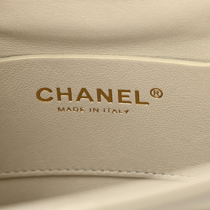 Chanel Lambskin Quilted Clutch Mini Flap Bag Light Grey 6 of 13
