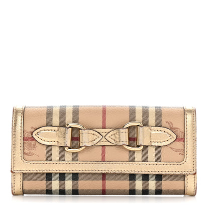 Burberry Haymarket Check Molly Wallet Gold 1 of 13