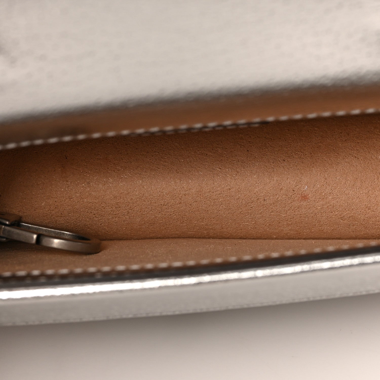 Gucci Metallic Calfskin Super Mini Dionysus Shoulder Bag Silver 4 of 7