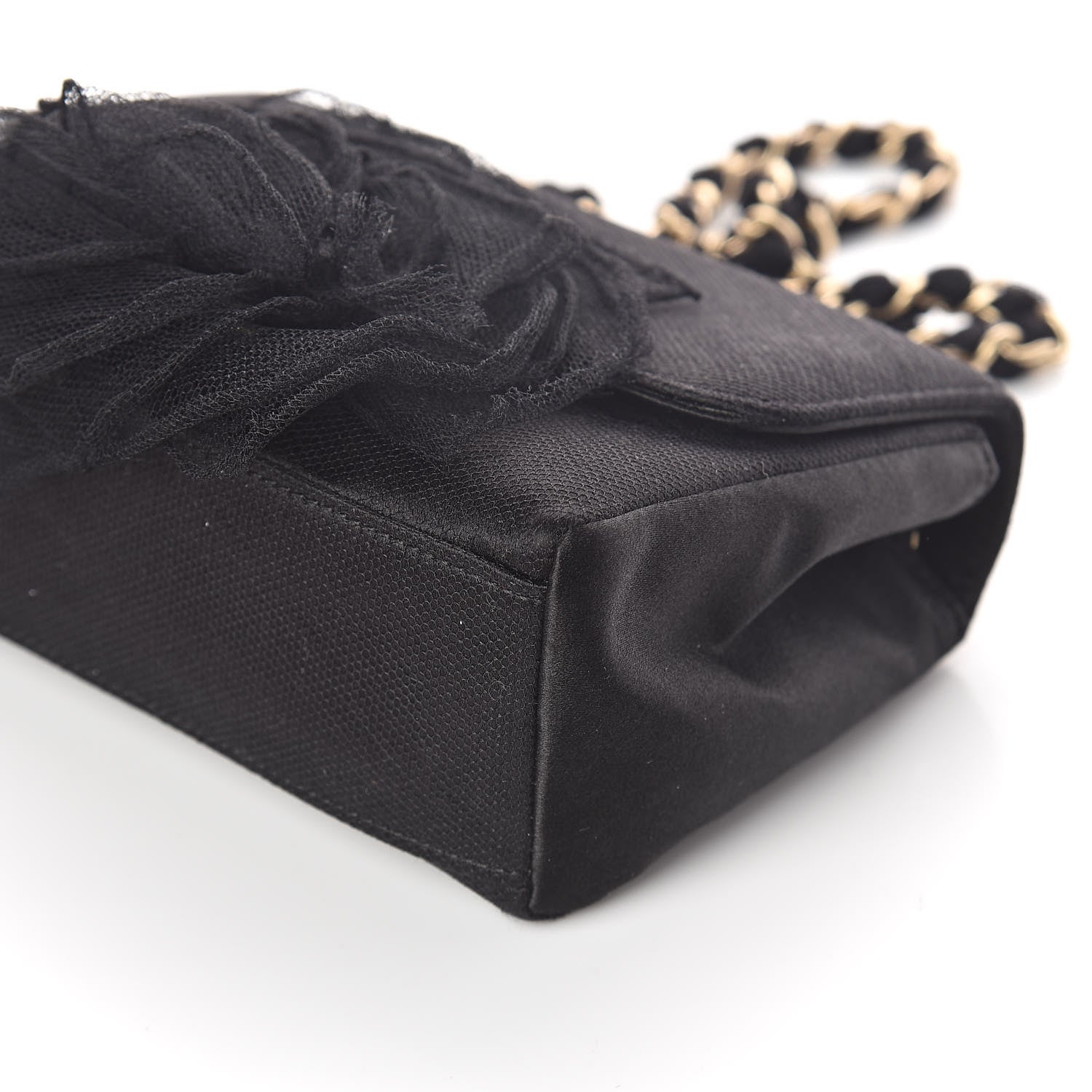 Chanel Satin Mesh Camellia Flap Black 9 of 10