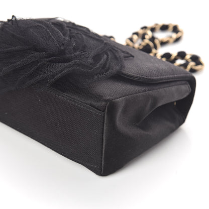 Chanel Satin Mesh Camellia Flap Black 9 of 10