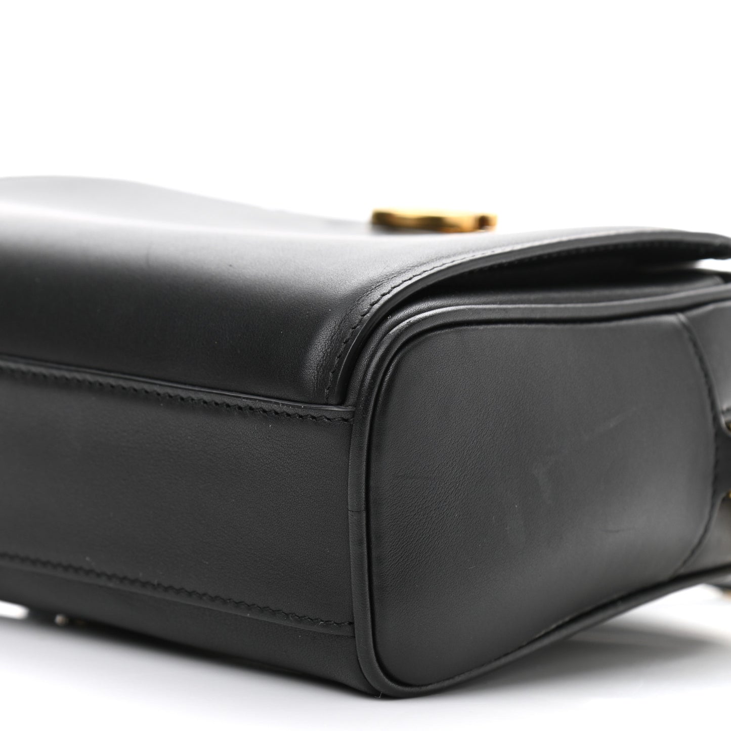 Calfskin Trifolio Camera Crossbody Bag Black