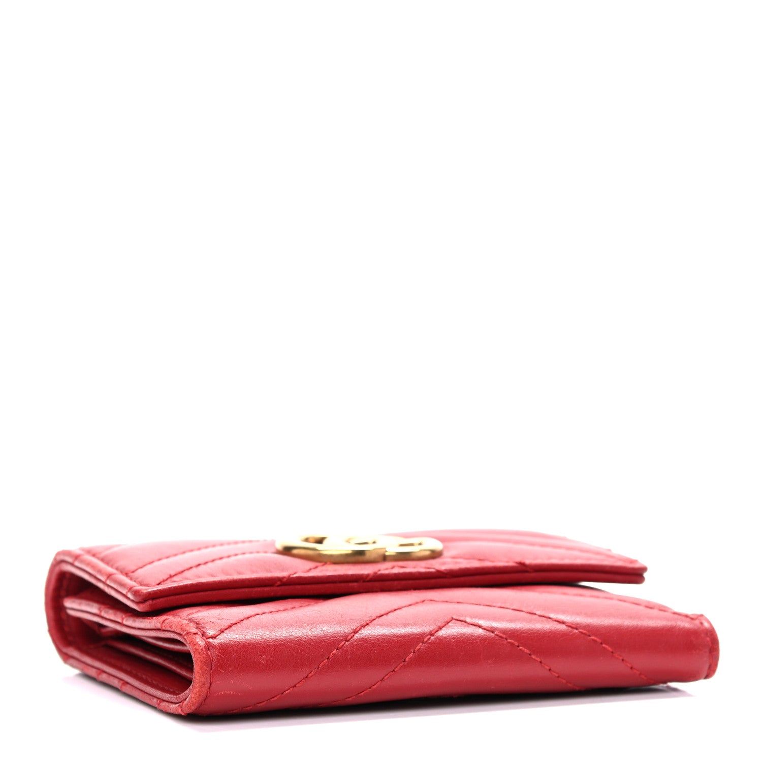 Gucci Calfskin Matelasse GG Marmont Wallet Hibiscus Red 4 of 16