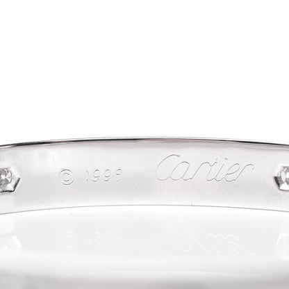 Cartier 18K White Gold 6 Diamond LOVE Bracelet 16 5 of 6